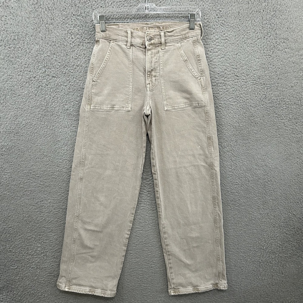 American Eagle Jeans Womens 2 Gray Skater Jean Stretch Pockets Relaxed‎ Adult